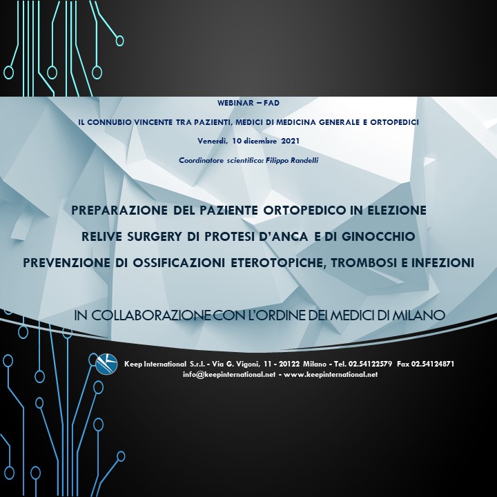 WEBINAR "Il Connubio Vincente tra Pazienti, Medici di Medicina Generale e Ortopedici"
