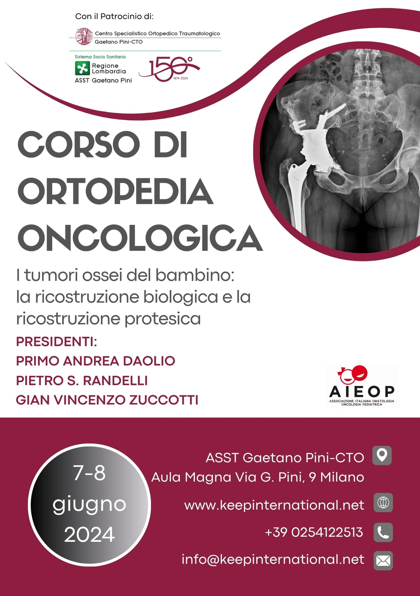 CORSO DI ORTOPEDIA ONCOLOGICA I TUMORI OSSEI DEL BAMBINO: LARICOSTRUZIONE BIOLOGICA E LA RICOSTRUZIONE PROTESICA